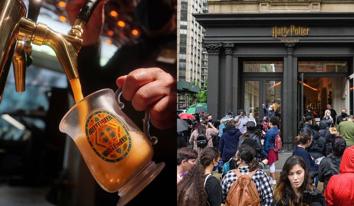 Com fila de espera na chuva, loja temática de Harry Potter é aberta em Nova York