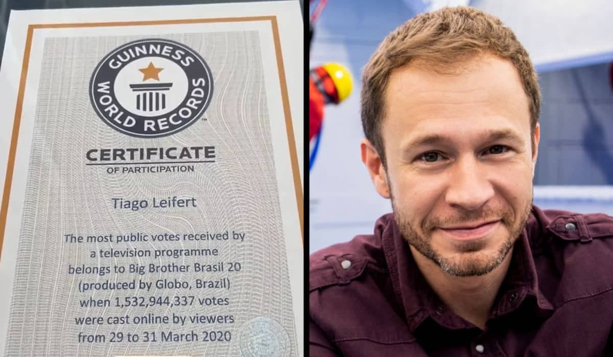 Tiago Leifert aquece internautas para o BBB 21 com certificado do Guinness