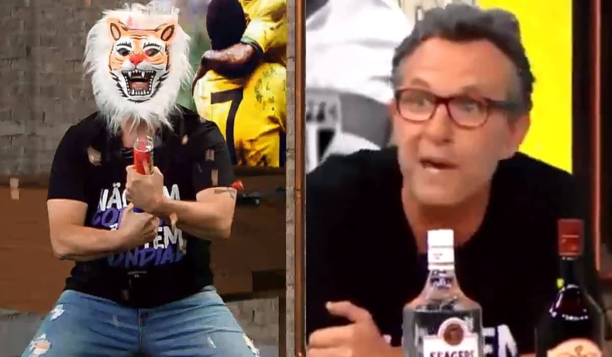Neto tira sarro de Lumena, do BBB 21, e faz entrada bizarra no Donos da Bola