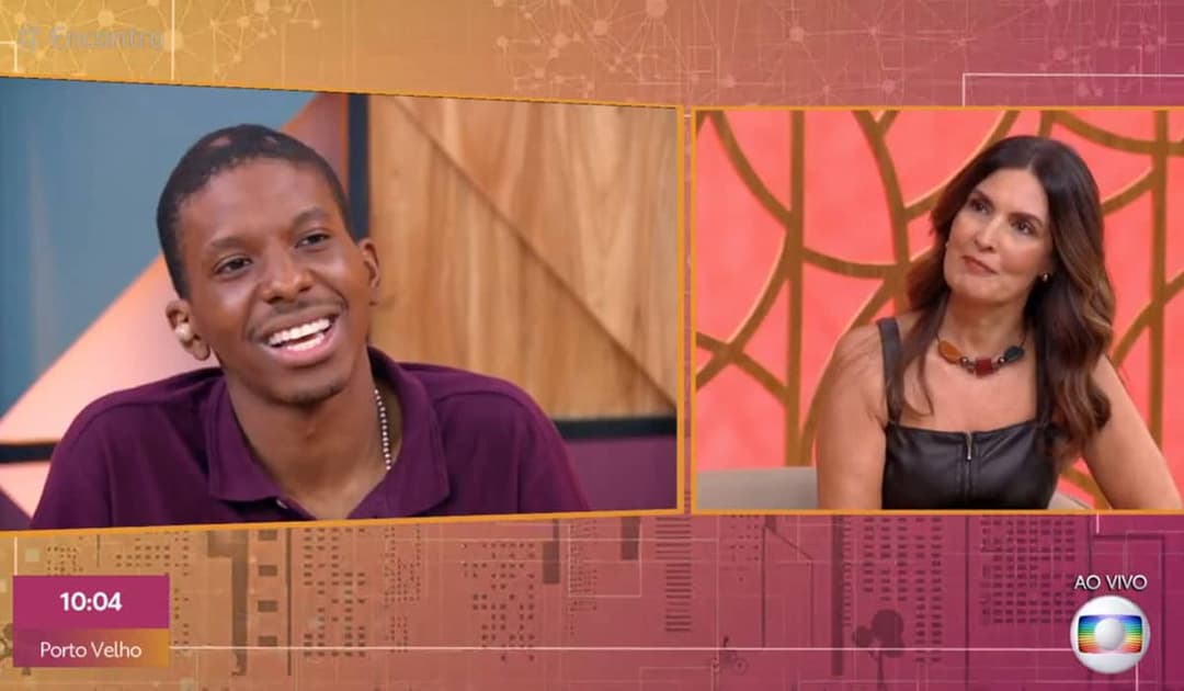 Lucas Penteado distribui sorrisos e se recusa a falar sobre Projota e Karol no Encontro
