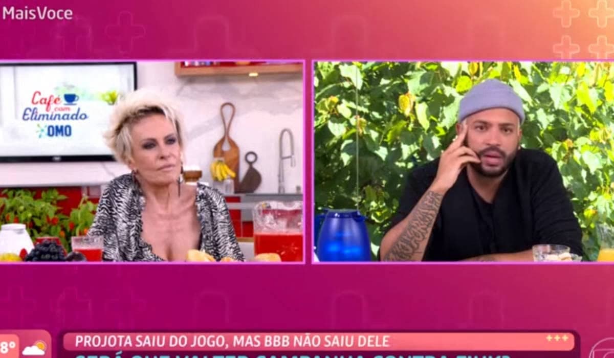 Ana Maria Braga recebe Projota no Mais Você e pergunta: 'Quer aprender a fazer arroz?'
