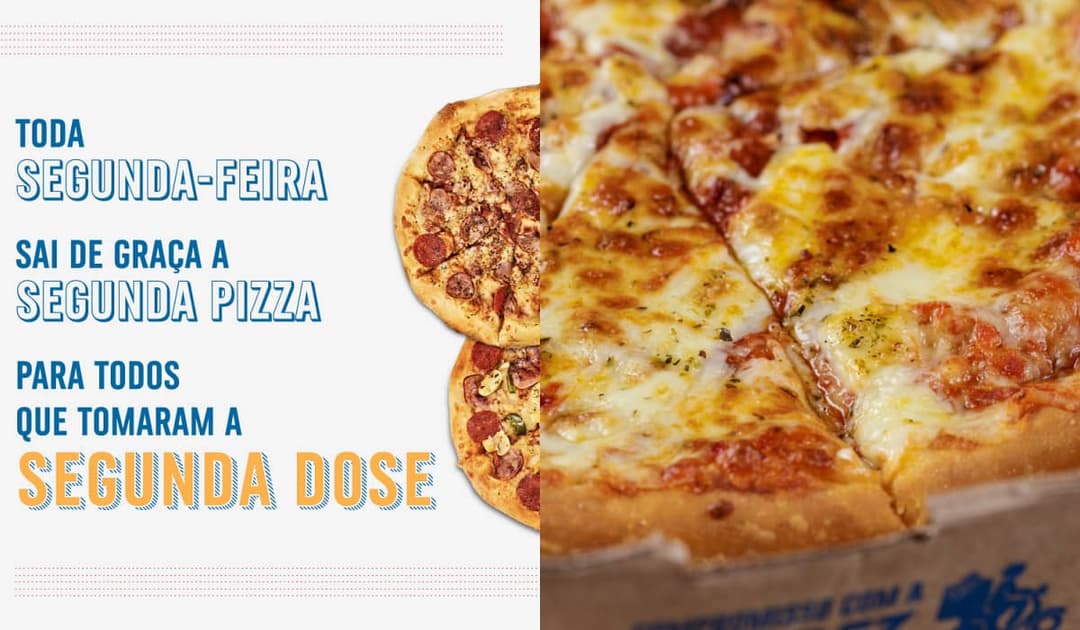Domino's dá pizza grátis para clientes que tomaram vacina contra Covid-19