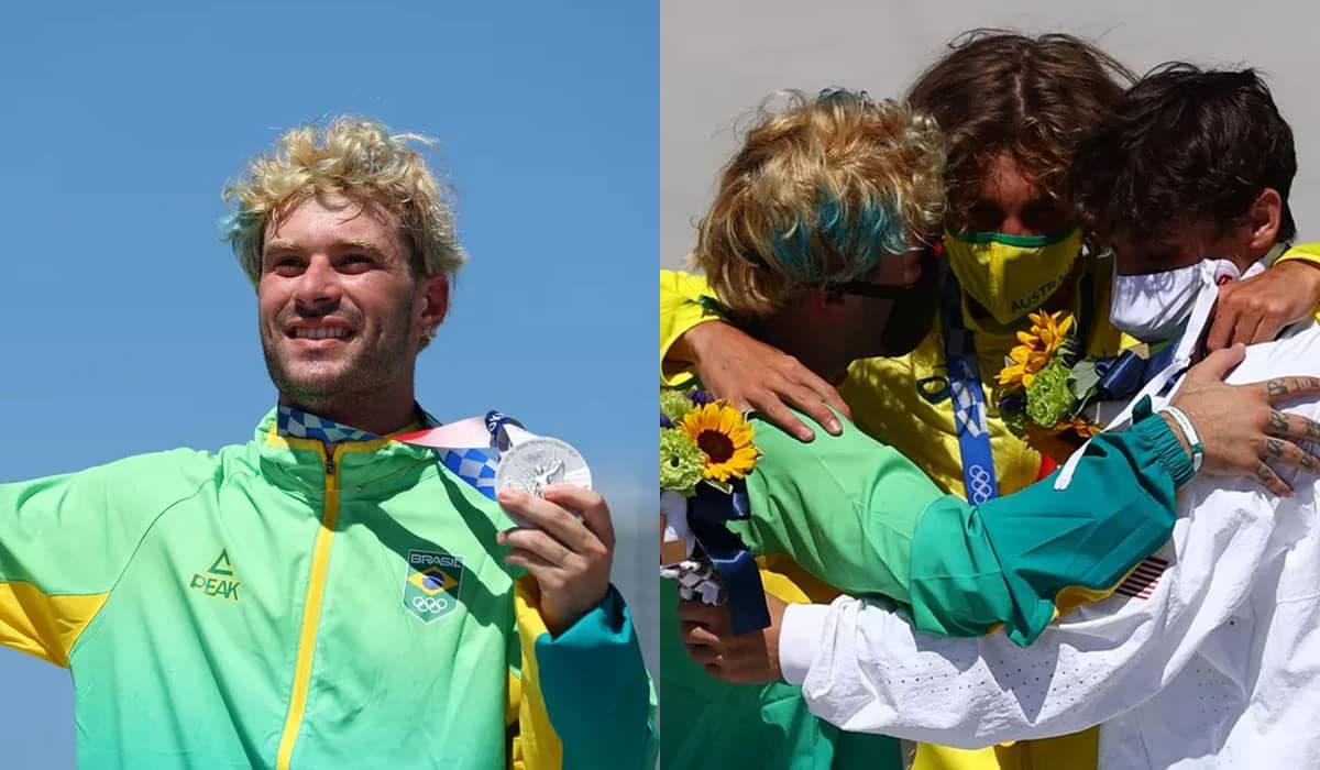 Pedro Barros ganha a medalha de prata no skate park nas Olimpíadas