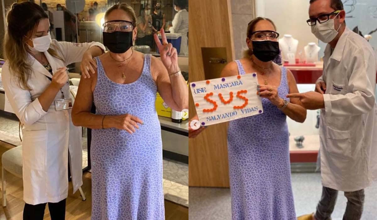 Susana Vieira toma terceira dose da vacina contra Covid-19