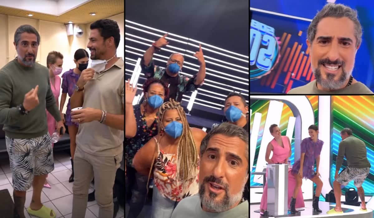 De bermuda e chinelo, Marcos Mion eleva ousadia no Caldeirão