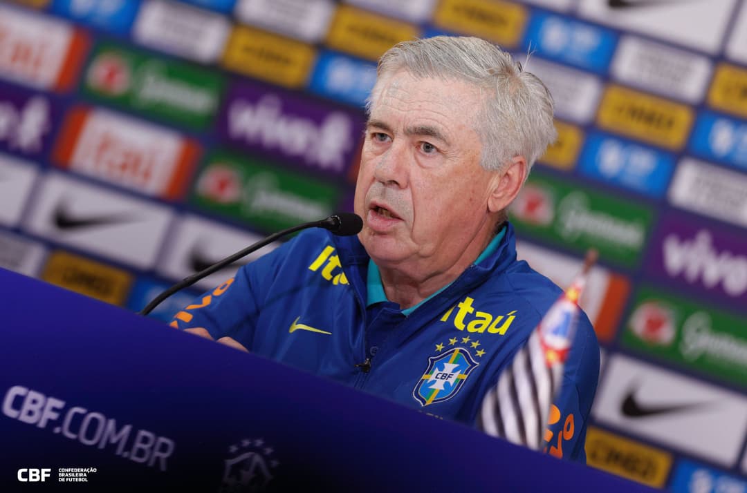 Ancelotti anuncia convocação da Seleção Brasileira para duelos contra Chile e Bolívia nas Eliminatórias
