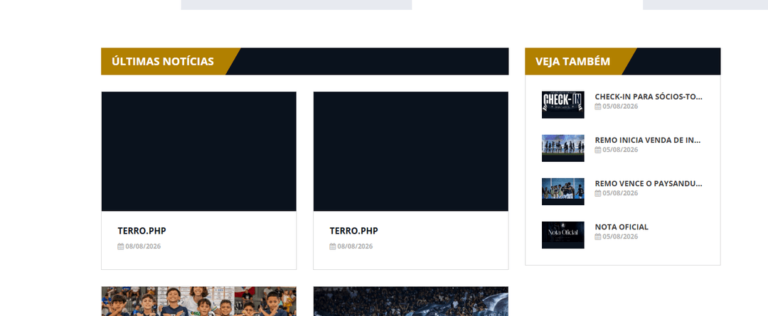 Site oficial do Clube do Remo apresenta indícios de falha de segurança com publicações suspeitas