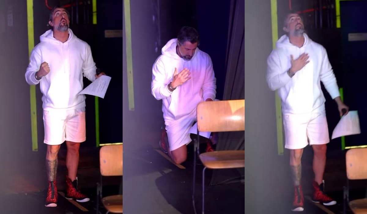 Vídeo mostra Marcos Mion orando a Deus antes do Caldeirão