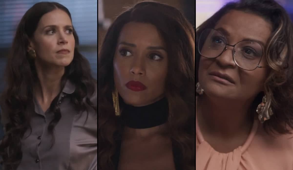 Regina surta e arma contra a vida de Clarice e Martha em Cara e Coragem
