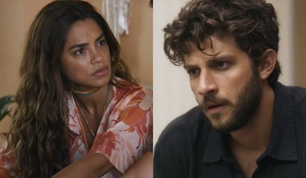 Brisa tenta se esquivar das perguntas de Ari em Travessia