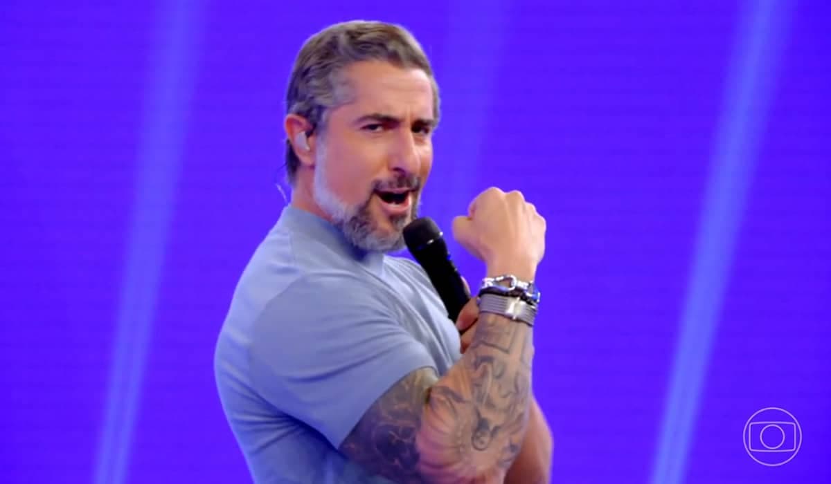 Marcos Mion se emociona ao falar sobre alta audiência do Caldeirão