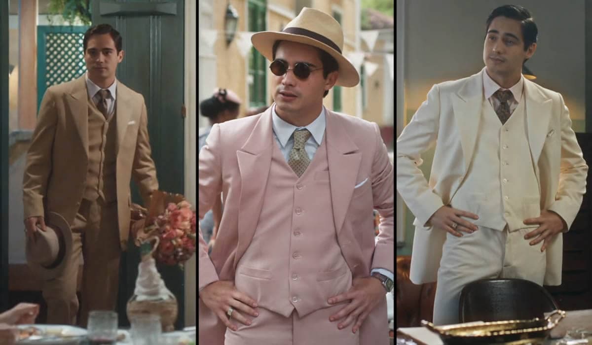 Canalha, porém elegante: Joaquim ostenta roupas em Além da Ilusão