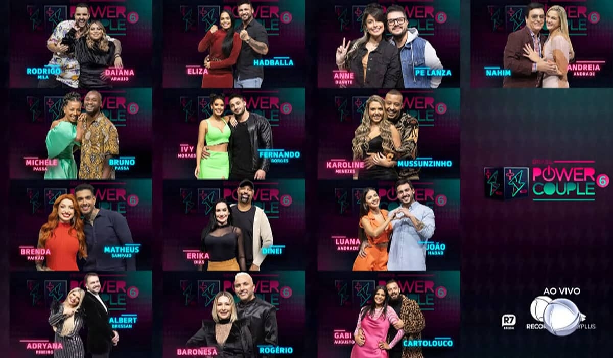 Confira os casais participantes do Power Couple Brasil 2022