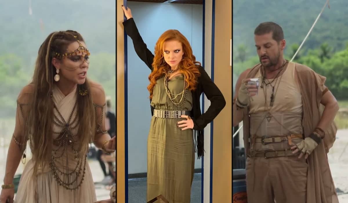 Andréa fisga Moa e se diverte com ciúme de Pat em Cara e Coragem