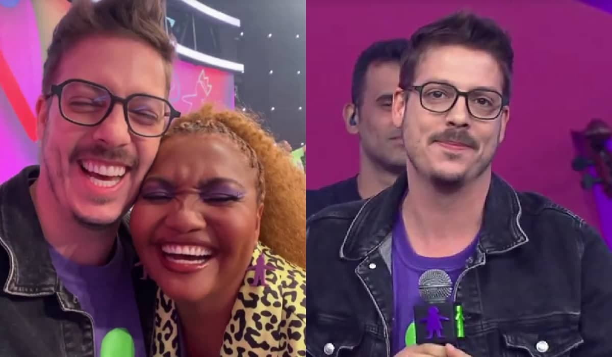 Fabio Porchat diverte artistas em bastidores do Criança Eperança
