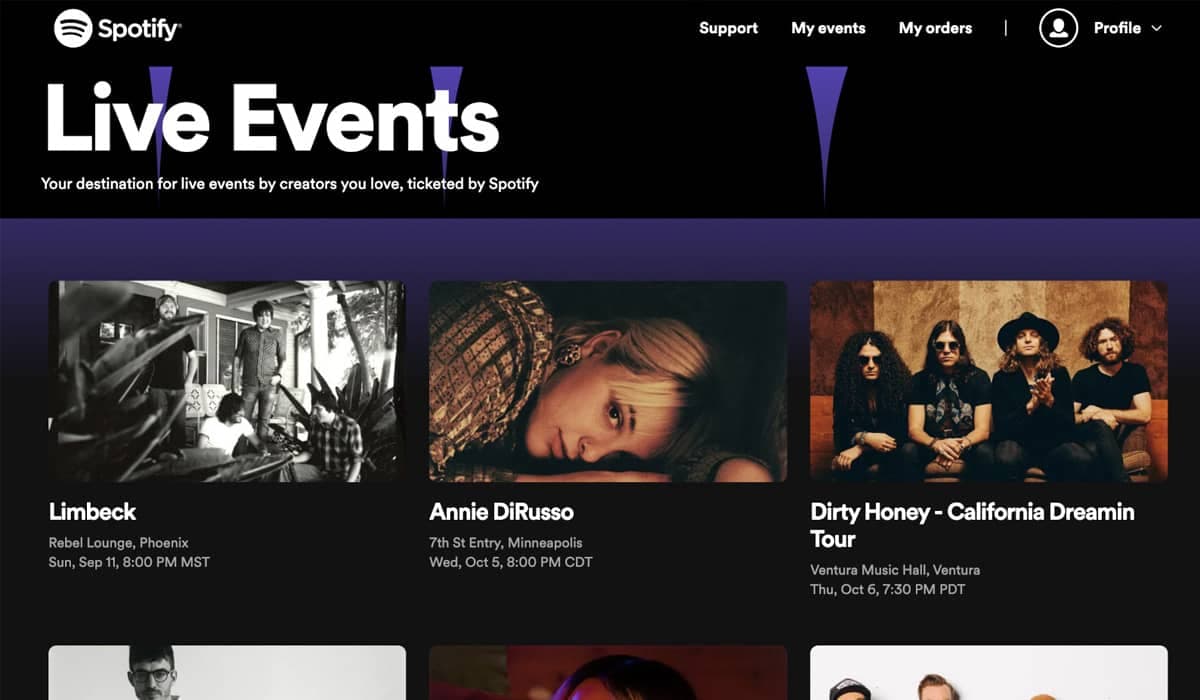 Spotify testa nova funcionalidade para venda de ingressos