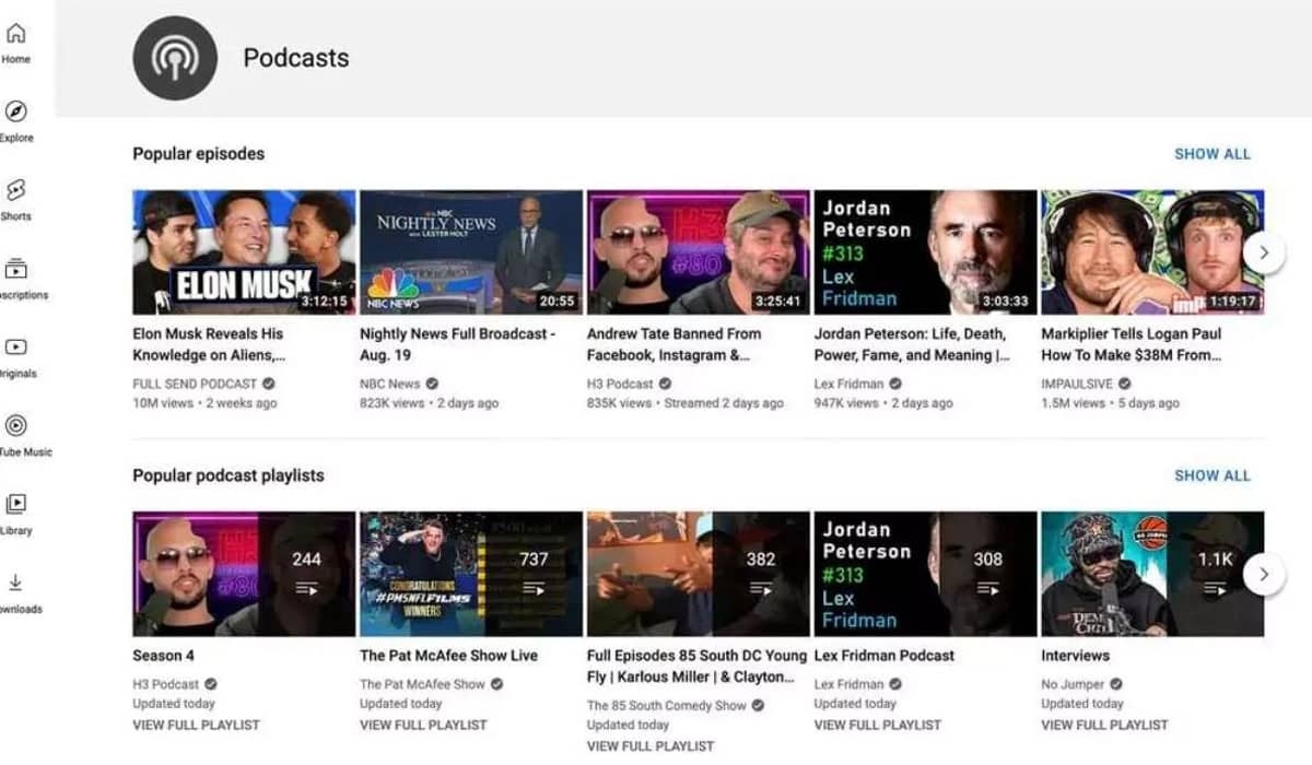 YouTube: aplicativo deve lançar página exclusiva para podcasts