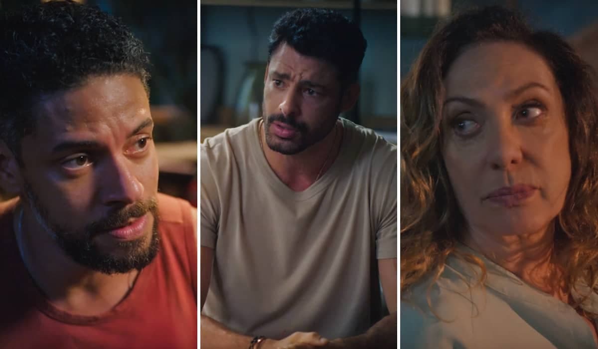 Jonatas confessa a Caio que desconfia de Agatha em Terra e Paixão