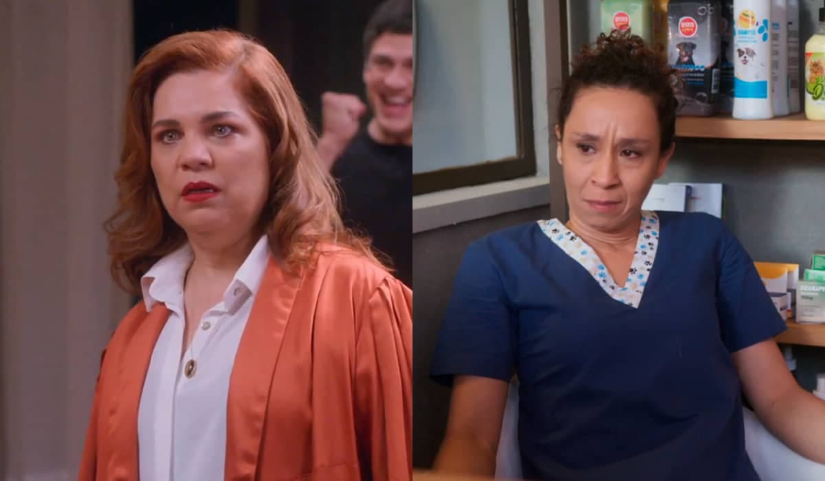Helena inventa amizade com Adriana para sair de confusão em Elas por Elas