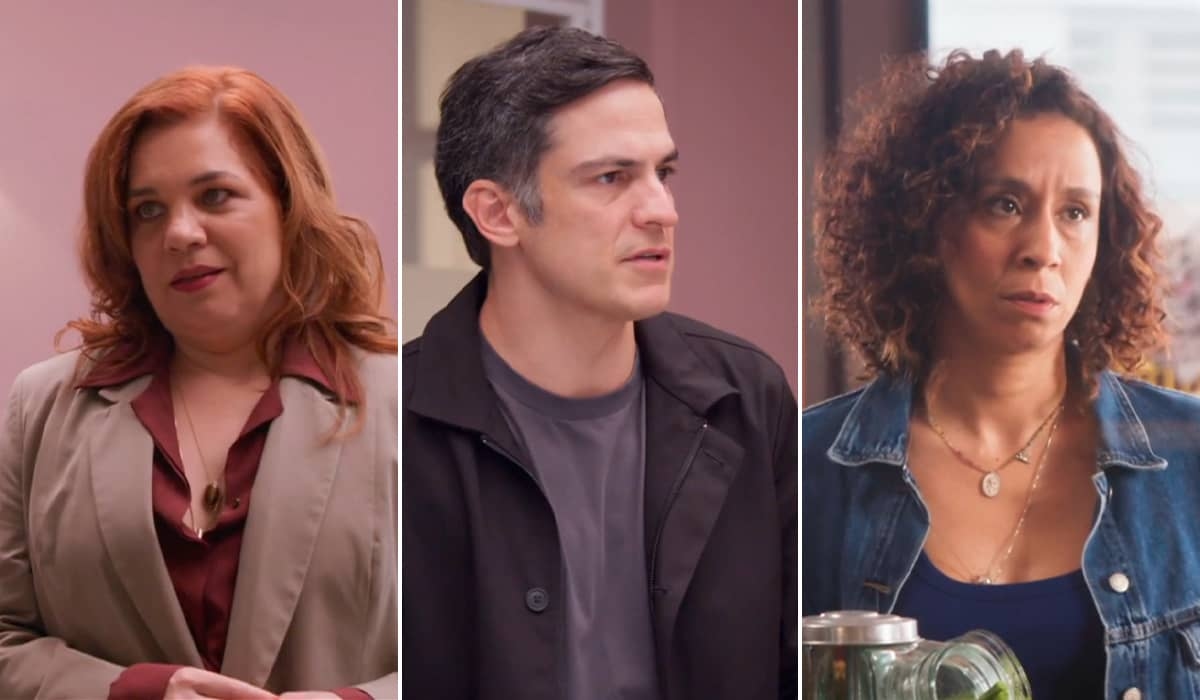 Helena surta ao descobrir que Jonas está namorando Adriana em Elas por Elas