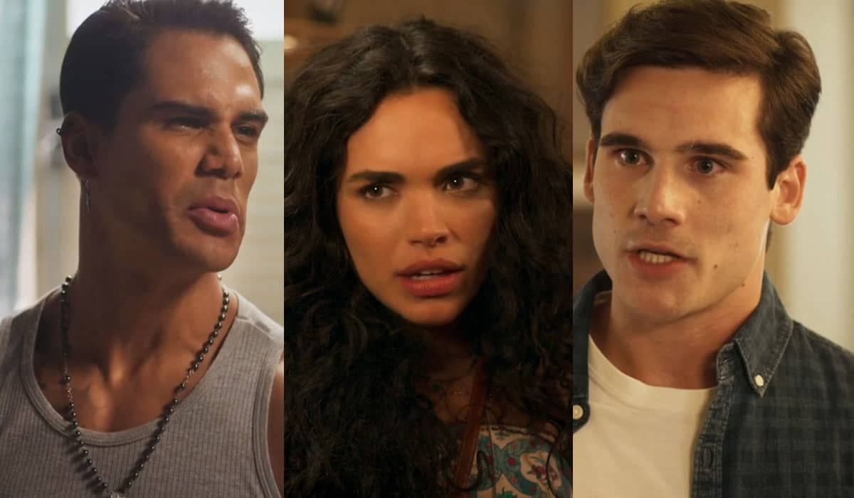 Miguel flagra Luna e Jefinho em pose absurda durante sessão de fotos em Fuzuê