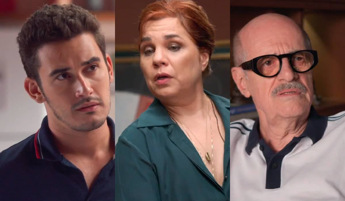 Giovanni conta para Helena e Sérgio que se afastará da empresa em Elas por Elas