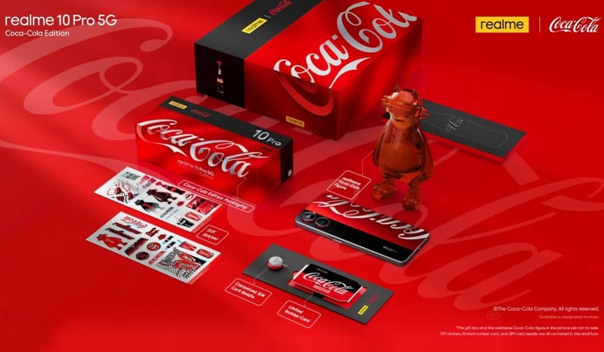 Realme 10 Pro 5G Coca-Cola Edition é anunciado com design próprio e brindes