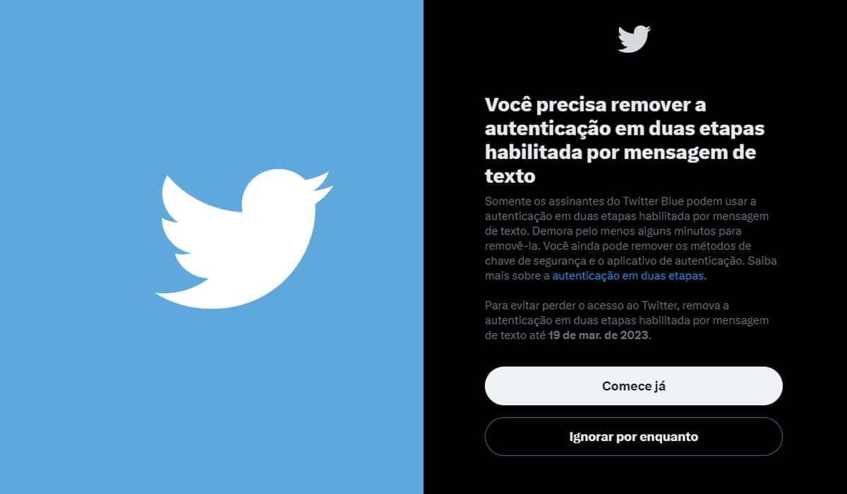 Segurança extra? Só se pagar Blue! Twitter cobra por autenticação em duas etapas