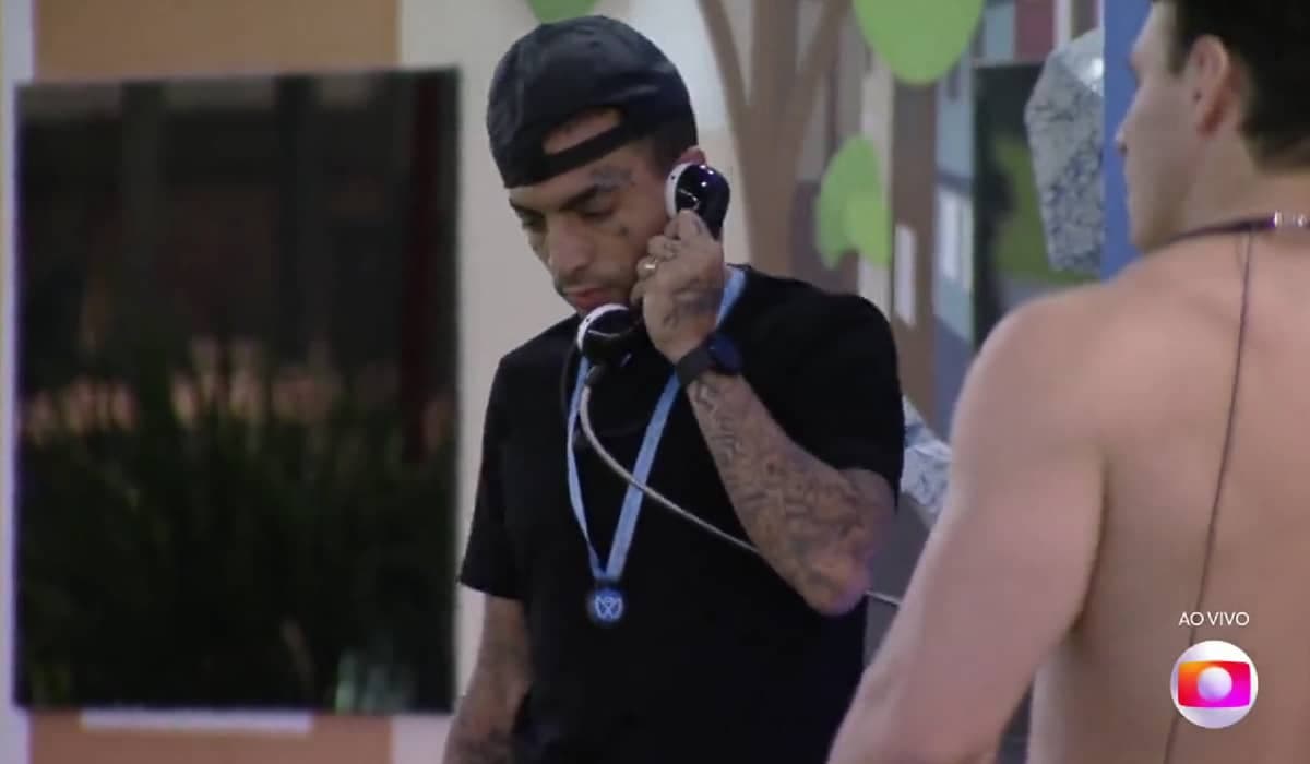 Guimê atendeu o Big Fone e terá o Poder Supremo no paredão relâmpago do BBB 23