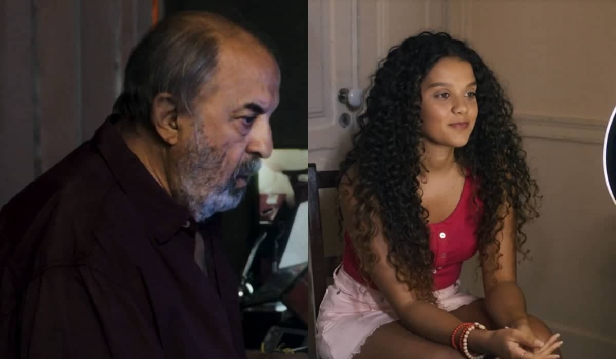 Karina obedece ordens de pedófilo para não ter fotos sem roupa vazadas em Travessia