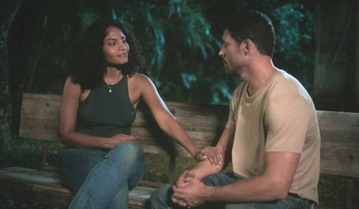 Resumo da novela Terra e Paixão: Aline expulsa Caio após beijo sem noção