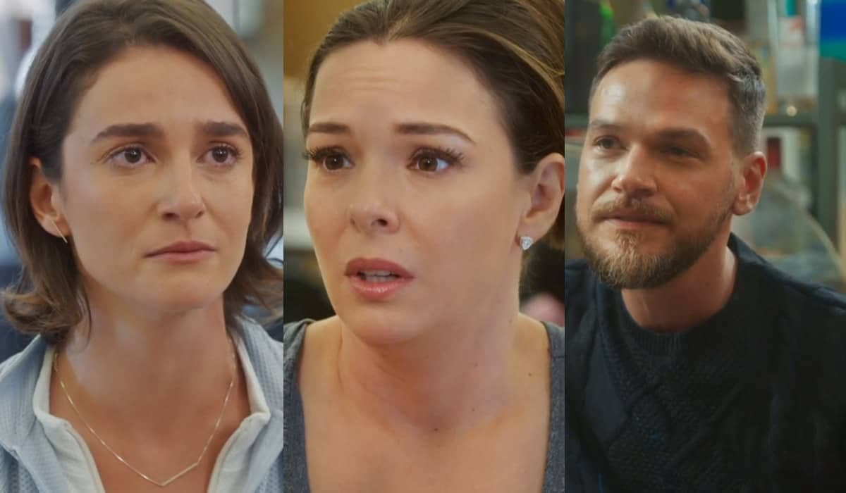 Helena corta Clara e repreende a amiga por mencionar o nome de Theo em Vai na Fé