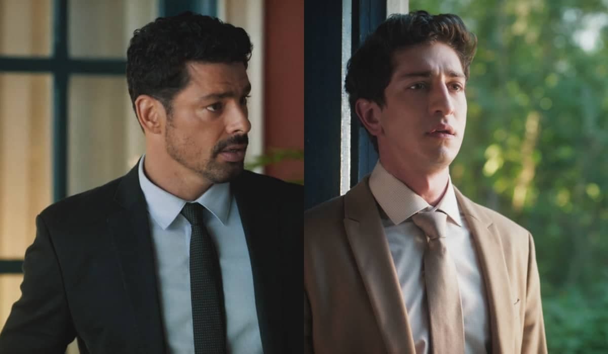 Caio recebe mensagem do celular de Daniel após a morte do irmão em Terra e Paixão