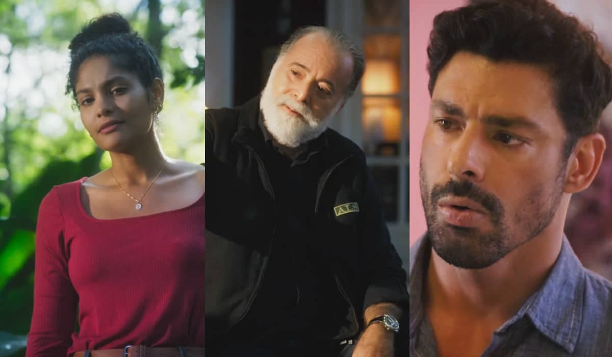 Aline comemora prisão de Antônio com noite quente ao lado de Caio em Terra e Paixão