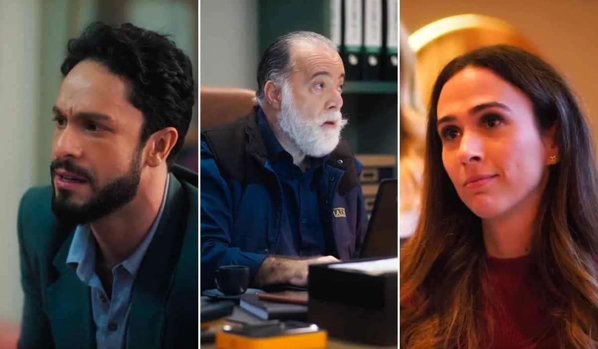 Luigi tenta convencer Antônio a contratar Anely como secretária em Terra e Paixão
