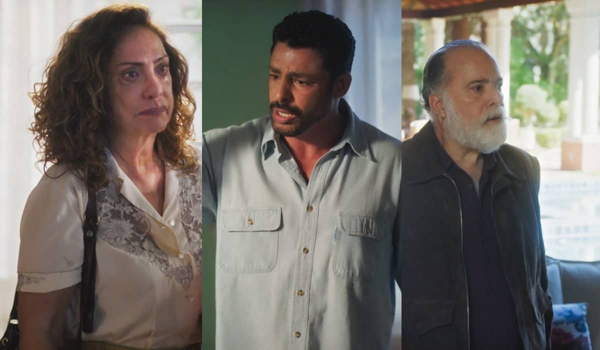 Agatha engana Caio e finge não ter interesse na fortuna de Antônio em Terra e Paixão