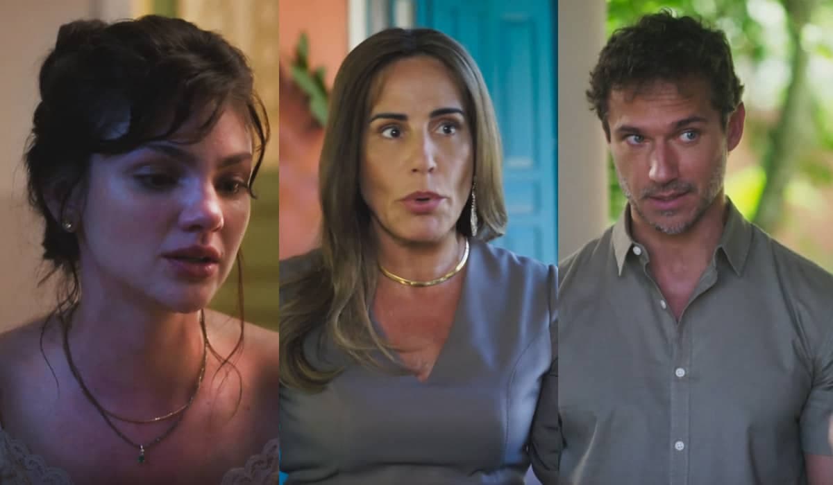 Petra congela ao flagrar cena quente entre Irene e Vinicius em Terra e Paixão