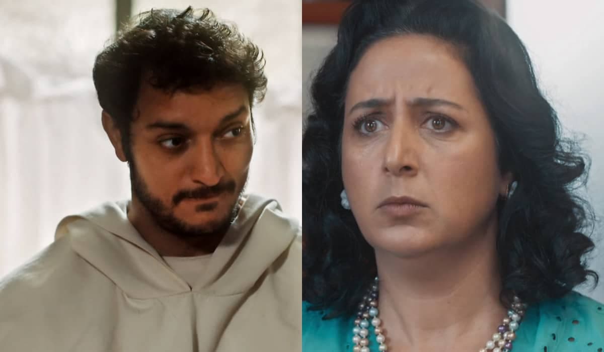Frei João dá bronca categórica em Ione sobre suas fofocas em Amor Perfeito
