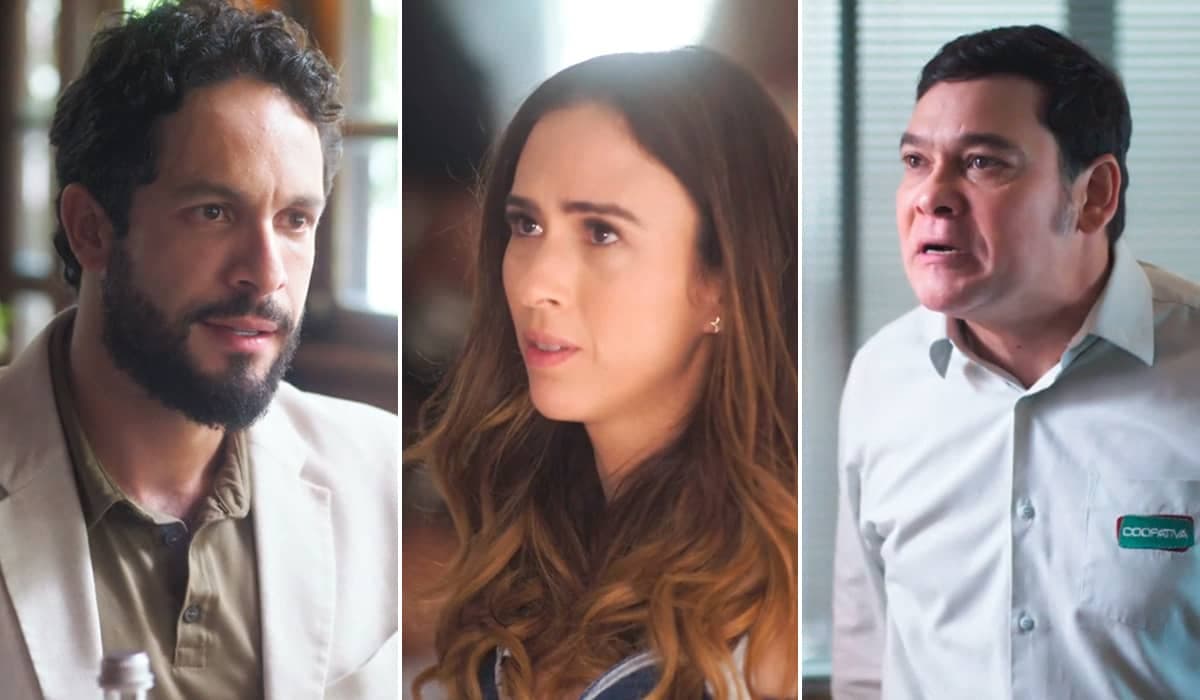 Luigi descobre que Anely está sendo chantageada por Tadeu em Terra e Paixão