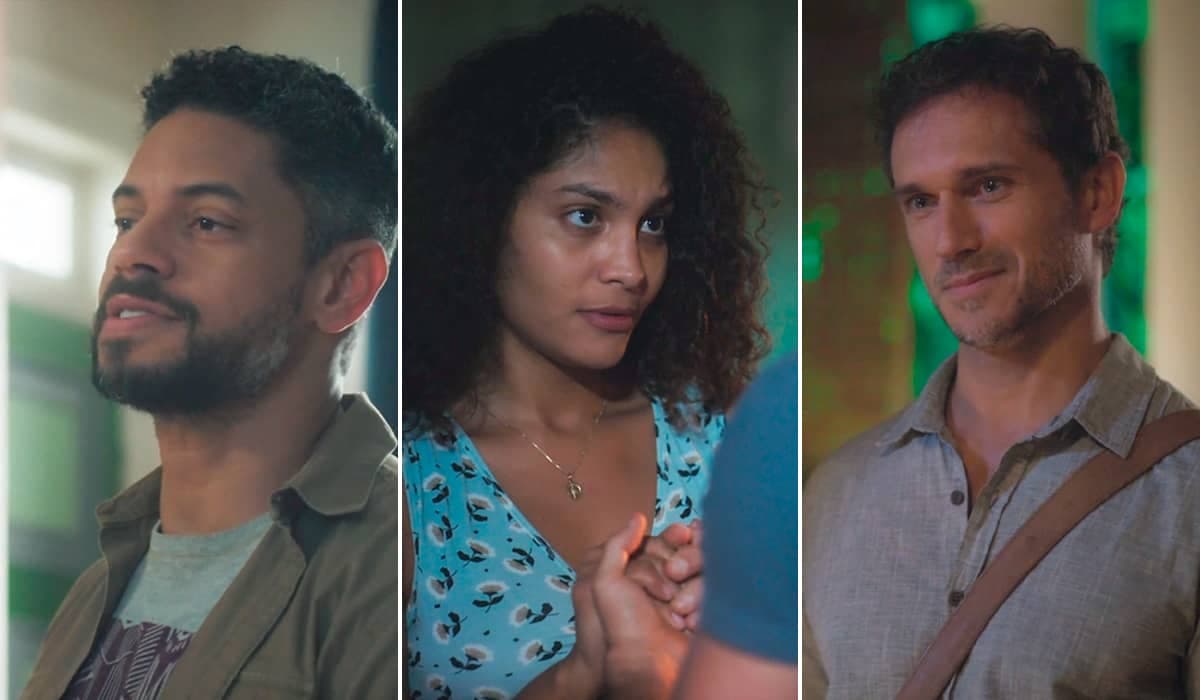 Jonatas demonstra para Aline que desconfia de Vinícius em Terra e Paixão