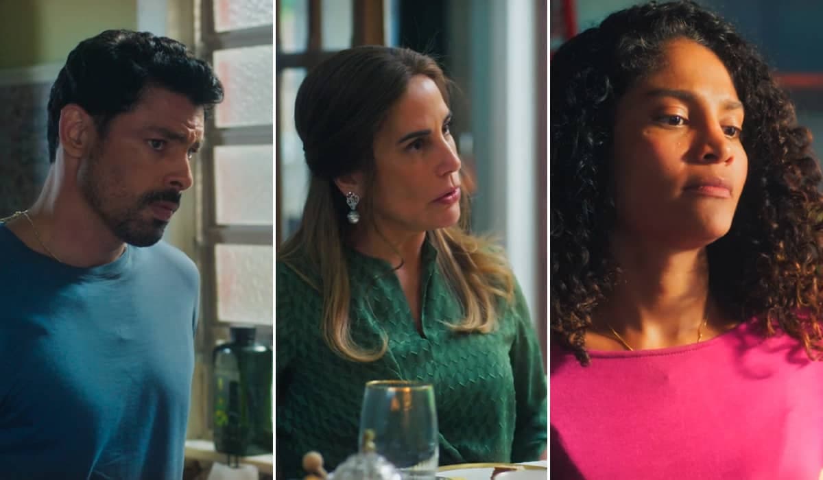 Caio surta quando Irene solta ameaça para Aline em Terra e Paixão