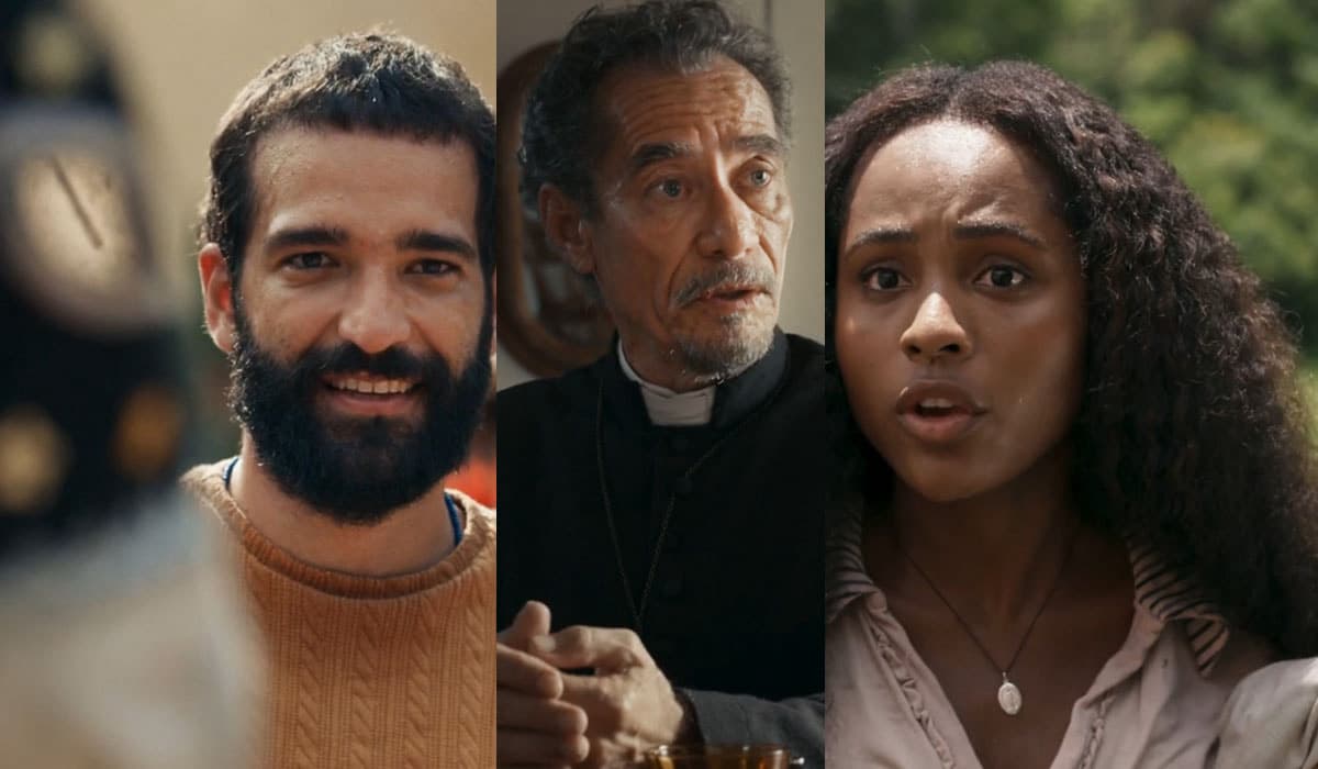 José e Maria contrariam Padre Santo e levam a vila inteira ao casamento em Renascer