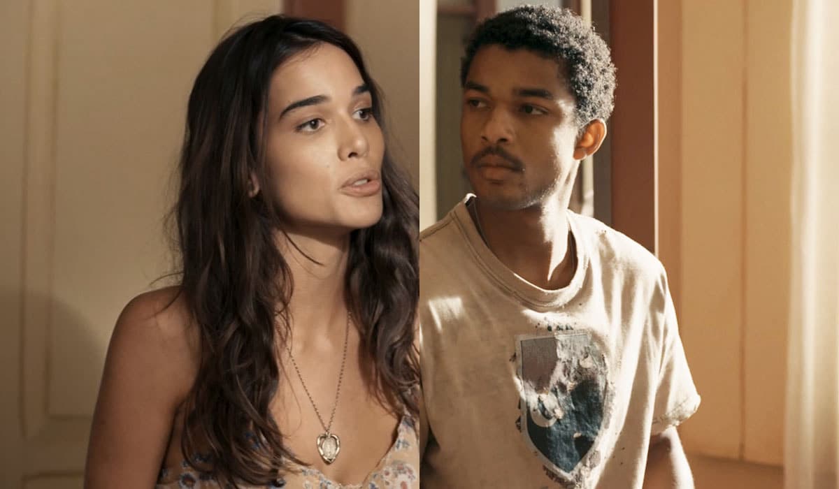 João Pedro imobiliza Mariana ao flagrar a moça com uma arma na mão em Renascer