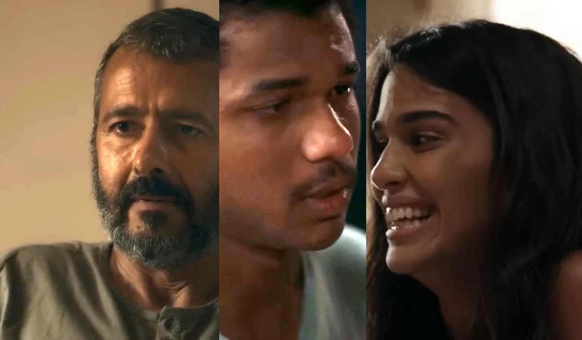 João Pedro sofre e assiste de longe ao casamento do pai com Mariana em Renascer