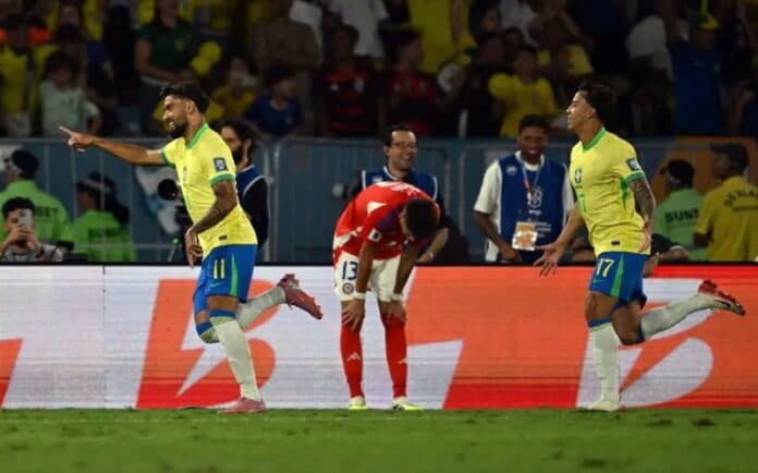 Brasil vence o Chile por 3 a 0 e garante vice-liderança nas Eliminatórias