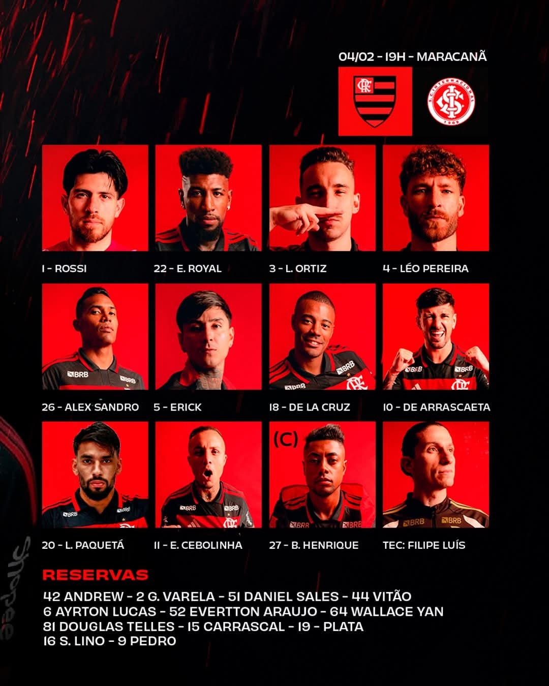 Com Paquetá titular e 'quarteto mágico', Filipe Luís define Flamengo para duelo contra o Internacional