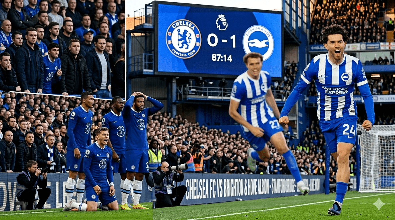 Chelsea sofre no primeiro tempo e vê Brighton dominar com gol de Kadioglu