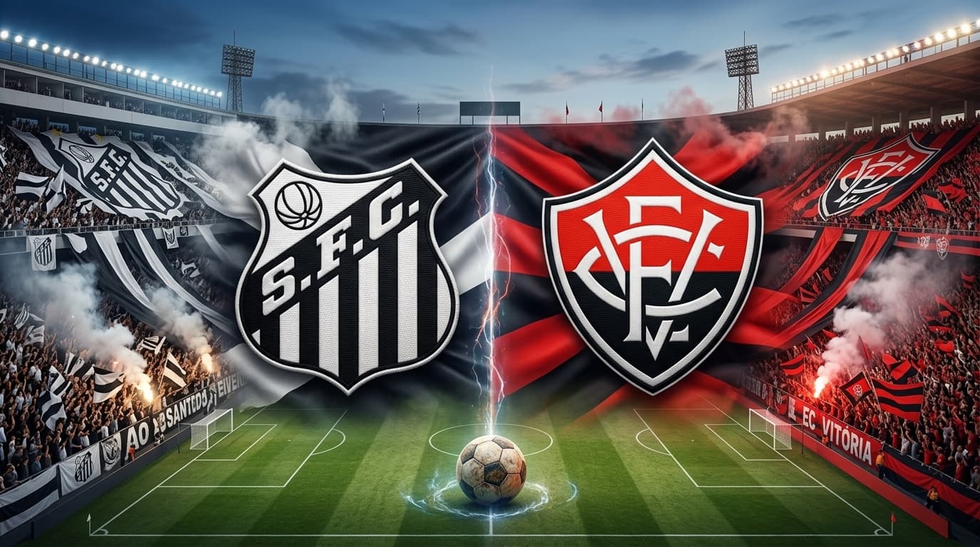 Santos x Vitória medem forças em confronto eletrizante pelo Brasileirão! Acompanhe ao vivo