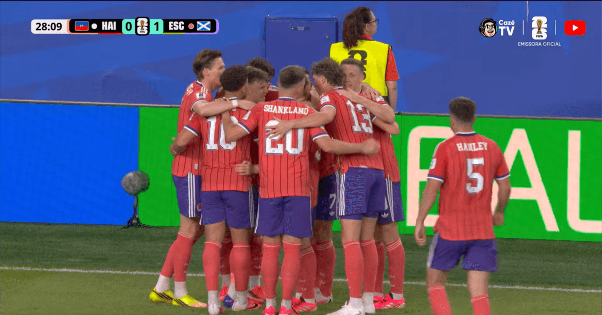 Escócia vence o Haiti por 1 a 0 e assume a liderança do Grupo C na Copa do Mundo 2026