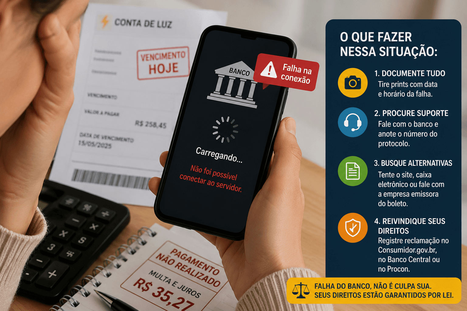 App do banco fora do ar? Saiba como se proteger e evitar prejuízos